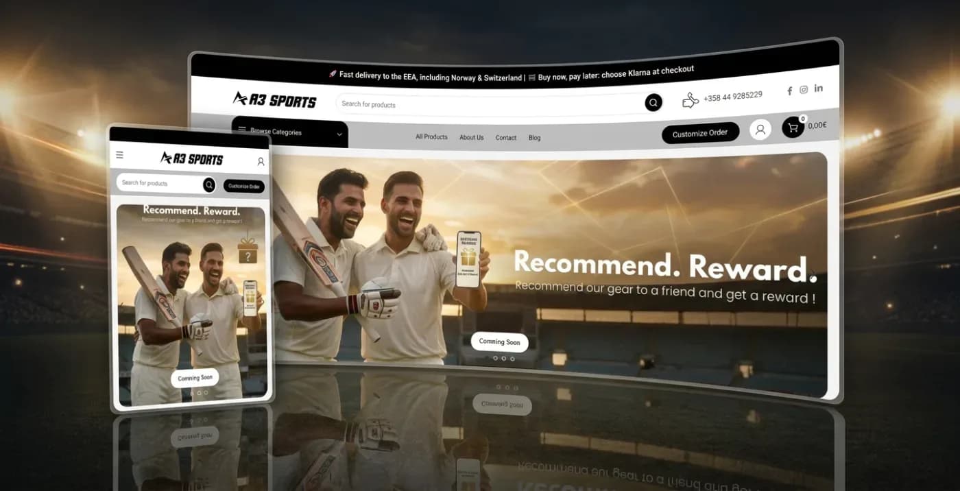 A3 Sports – Cricket Equipment E-Commerce