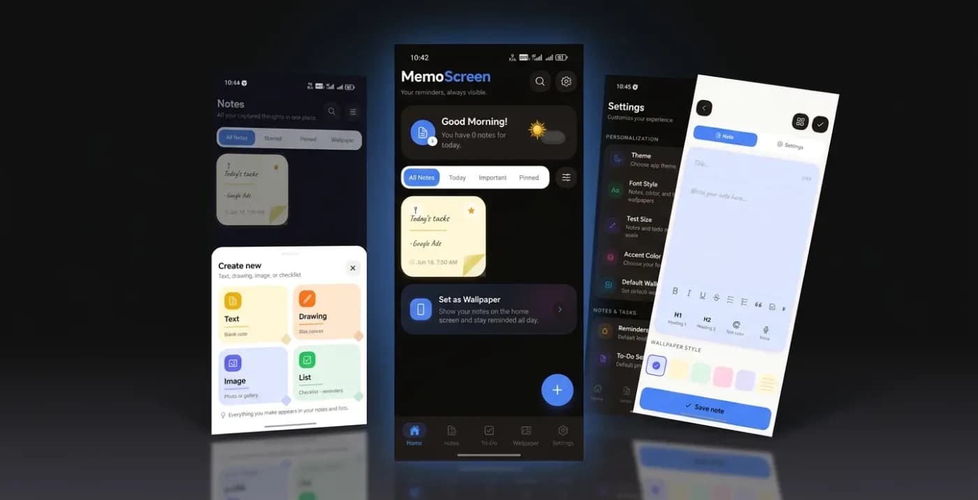 MemoScreen – Smart Notes & Reminder App
